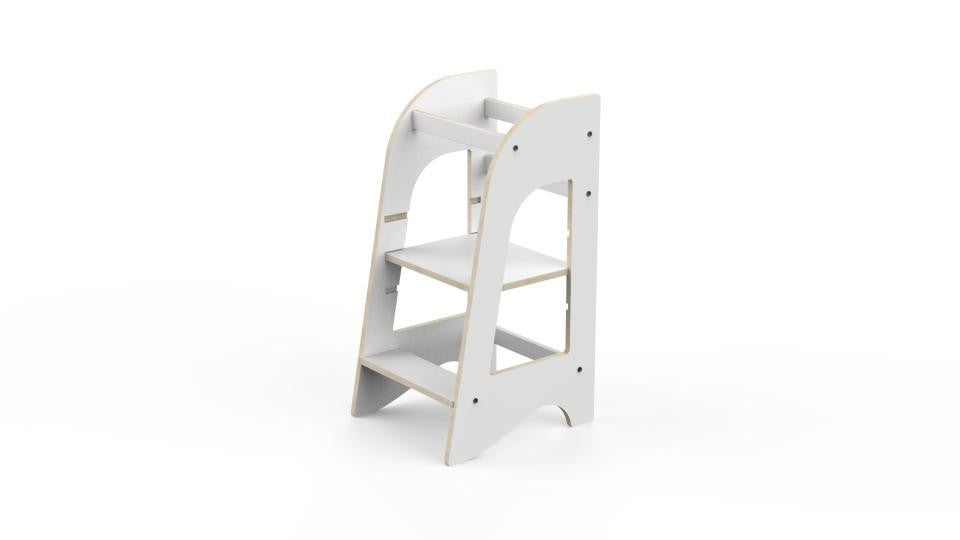 Turn de invatare MamaToyz Learning Tower din MDF, Alb